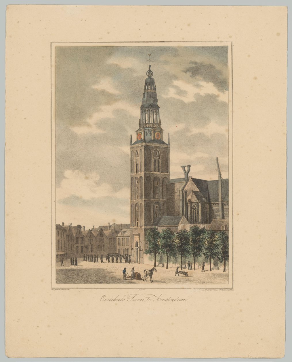 Pohled na Oudekerkstoren v Amsterdamu Oudekerks Tower v Amsterdamu (název na objektu) Tváře šesti hlavních věží města Amsterdamu. 2. Cahier (název série) od Anonymous