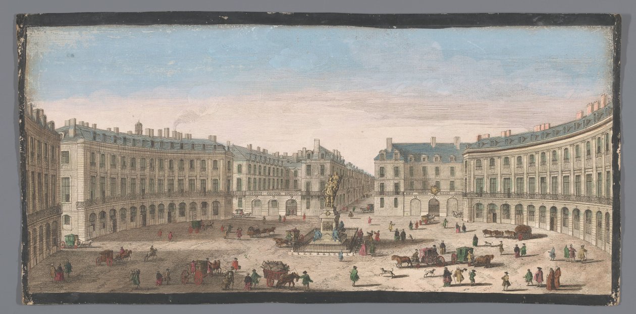 Gezicht op de Place des Victoires te Paris Pohled na Place des Victoires (název na objektu) od Anonymous