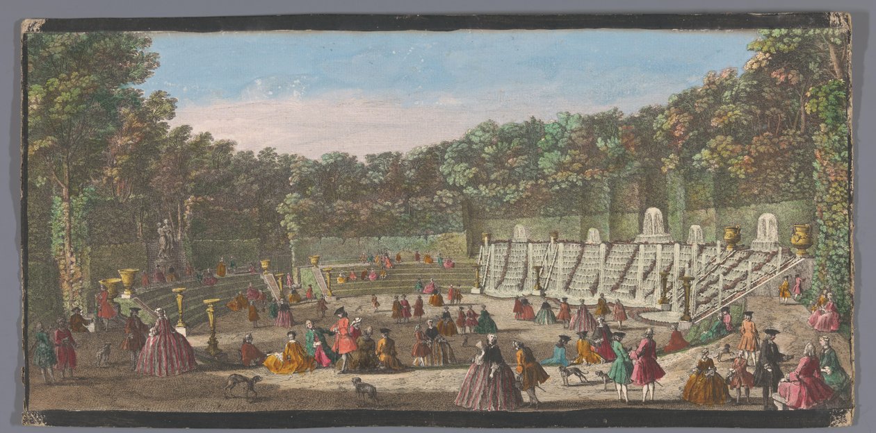 Pohled na Salle de Bal v zahradě Versailles Vues des bosquets du Jardin de Versailles (název na objektu) od Anonymous