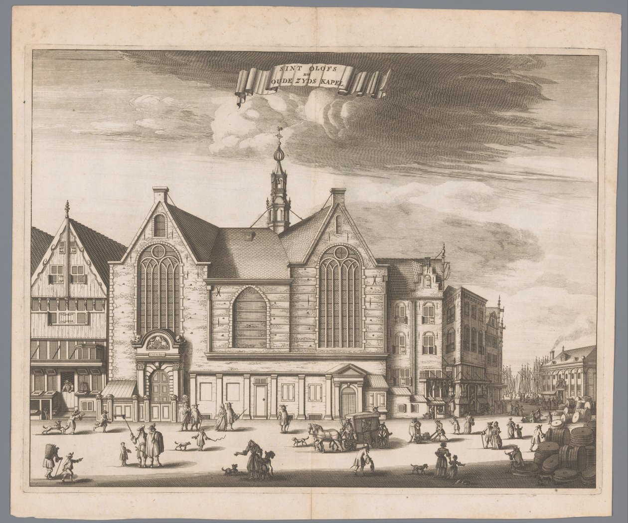 Pohled na kapli svatého Olofa (Oudezijds Chapel) v Amsterdamu Sint Olofs nyní Oude Zyds Chapel (název na objektu) od Anonymous