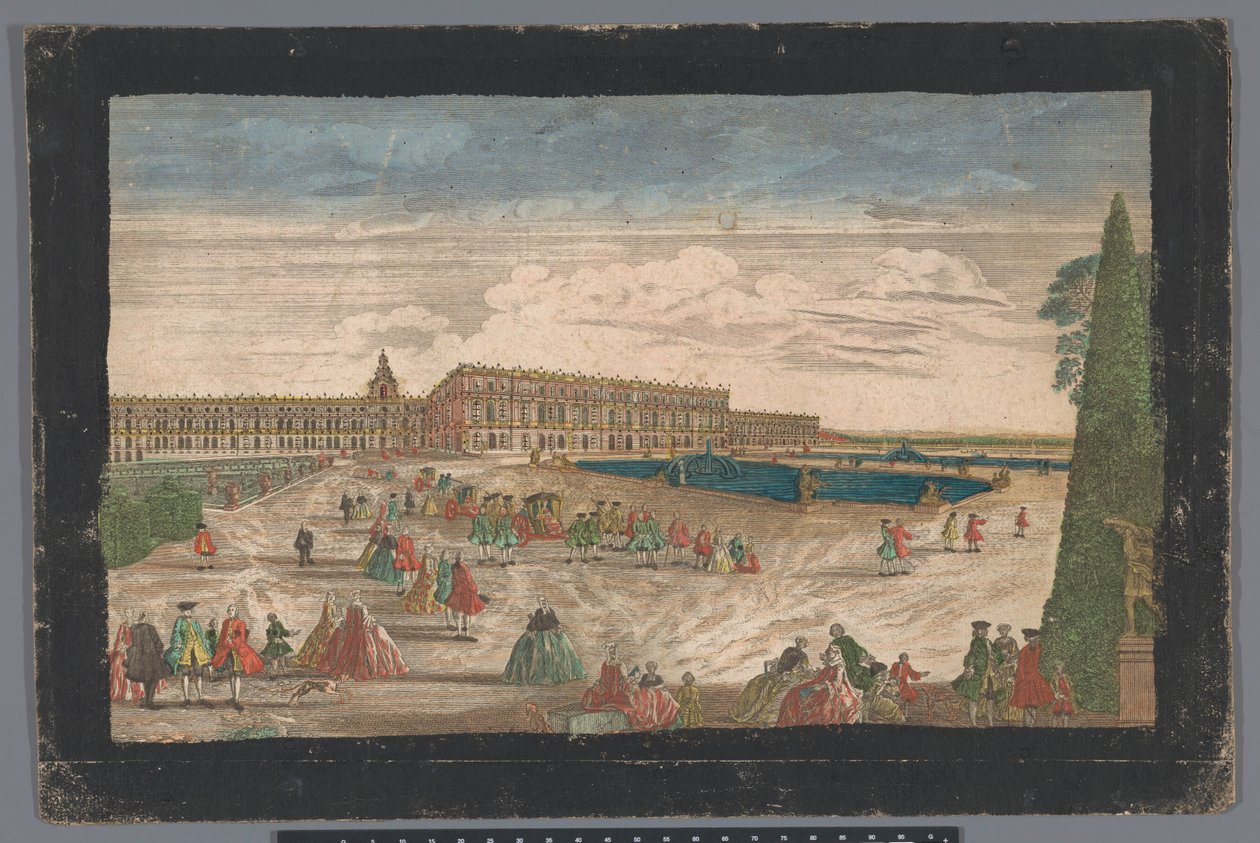 Pohled na zahradu ve Versailles a na palác ve Versailles od Anonymous