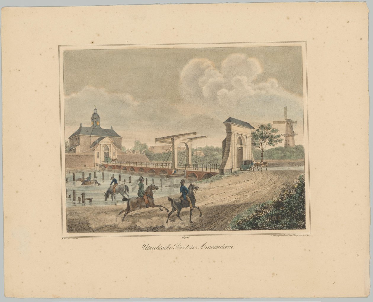 Pohled na bránu Utrecht v Amsterdamu Utrechtse Poort v Amsterdamu (název na objektu) Tváře šesti hlavních bran města Amsterdamu. 1st Cahier (název série) od Anonymous