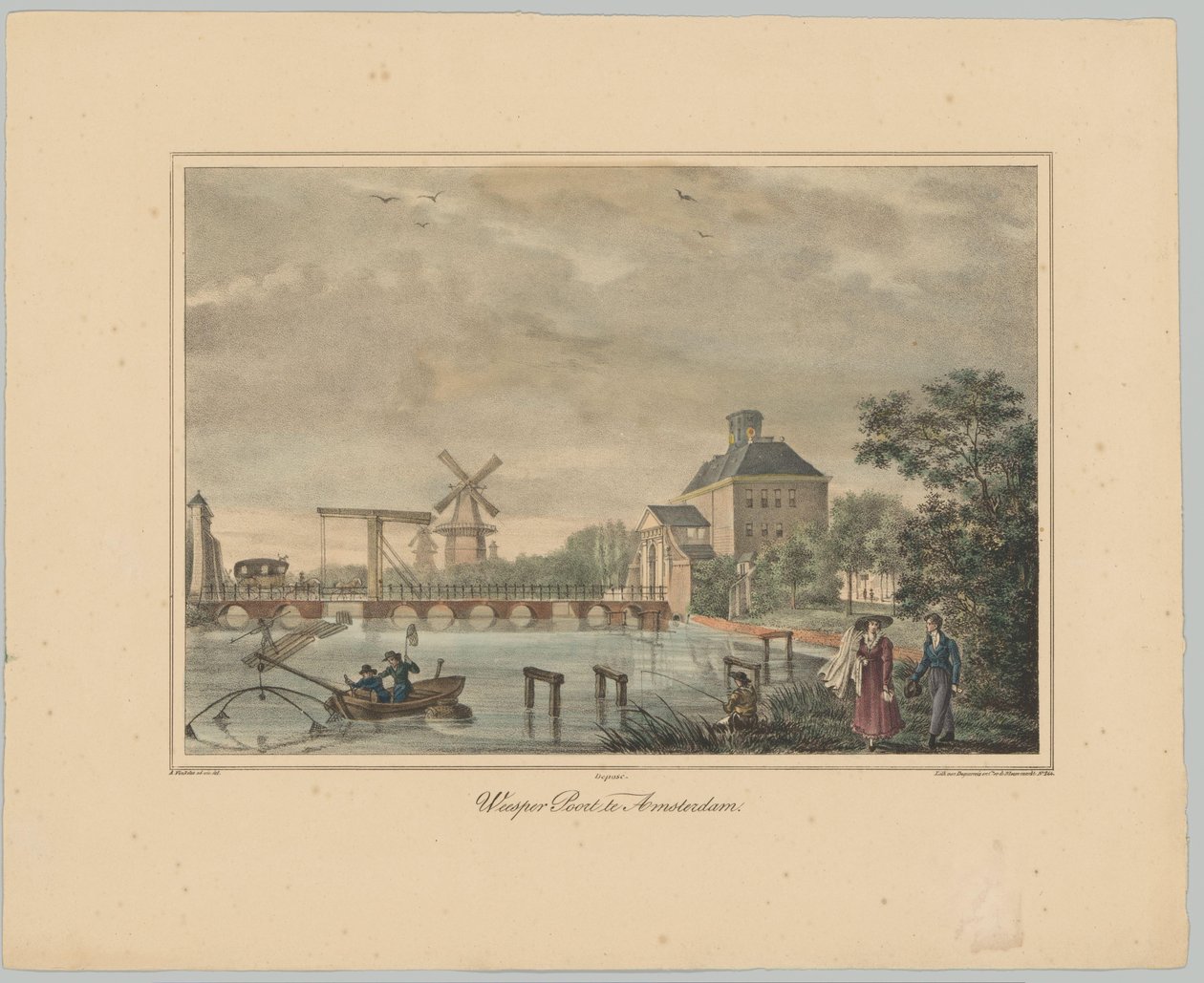Pohled na Weesperpoort v Amsterdamu Weesper Poort v Amsterdamu (název na objektu) Tváře šesti hlavních bran města Amsterdamu. 1st Cahier (název série) od Anonymous
