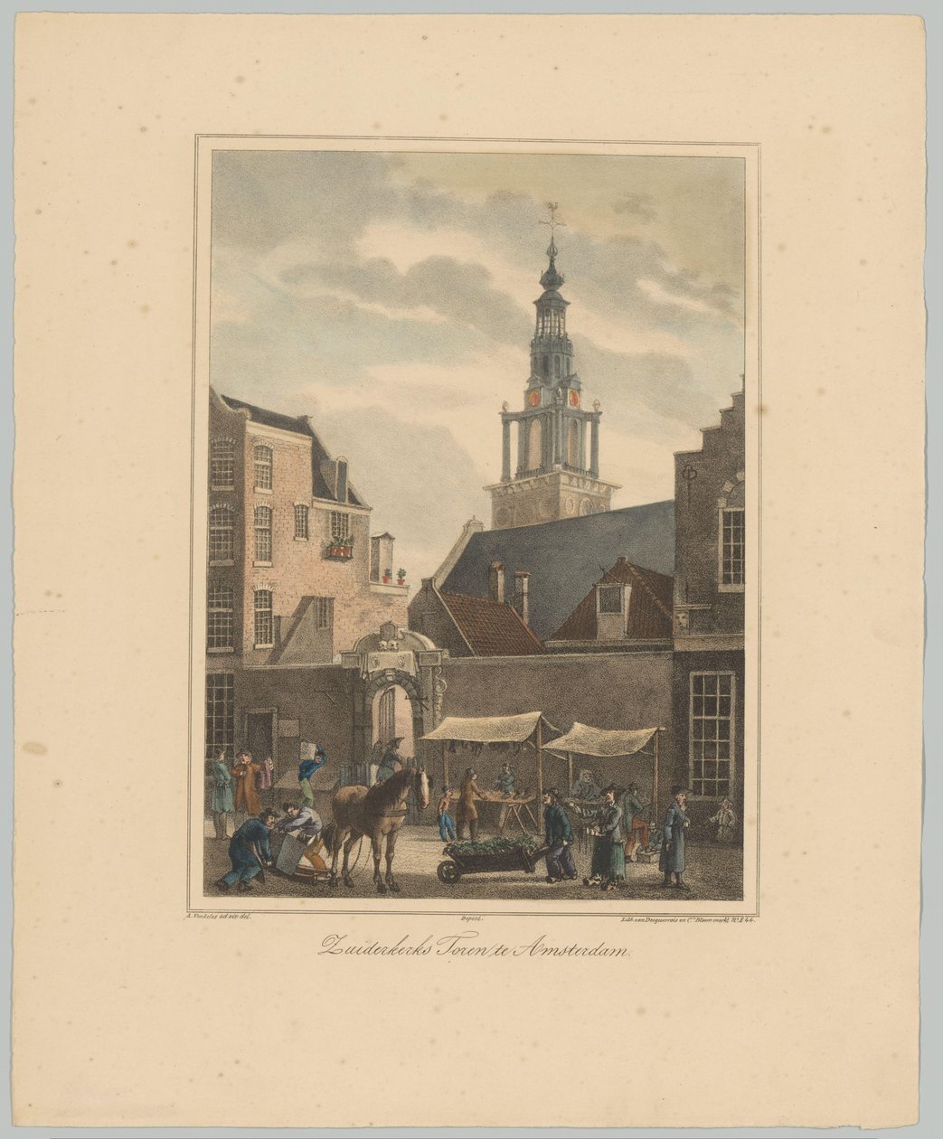 Pohled na Zuiderkerkstoren v Amsterdamu Věž Zuiderkerk v Amsterdamu (název na objektu) Tváře šesti hlavních věží města Amsterdamu. 2. Cahier (název série) od Anonymous
