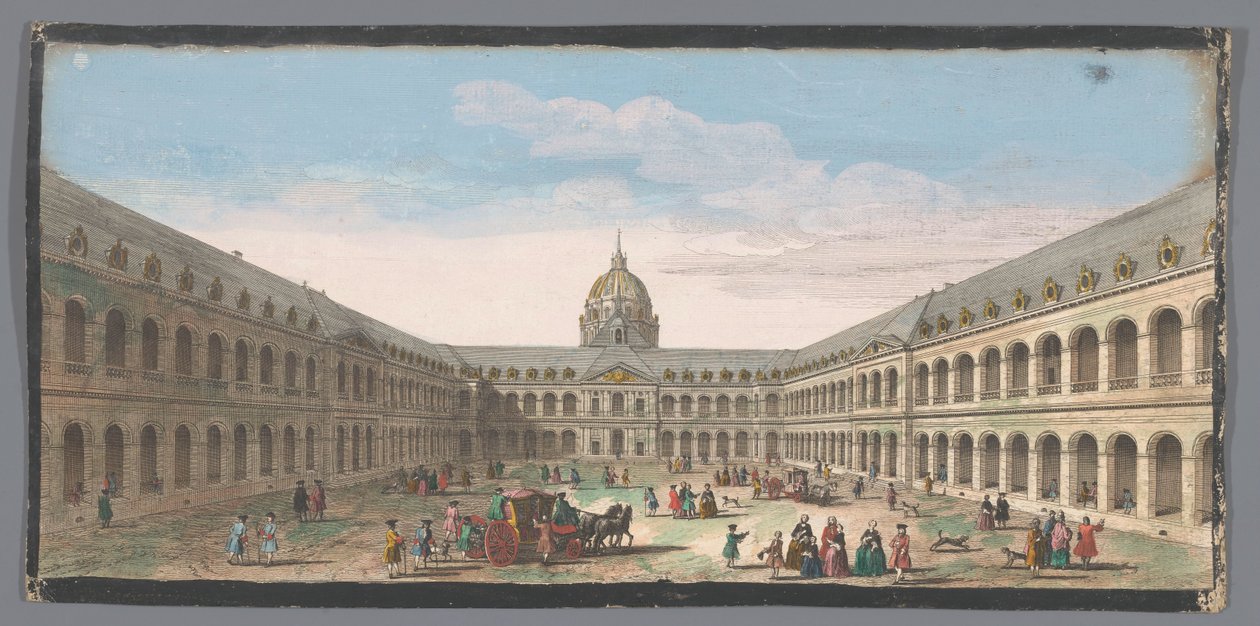 Pohled na nádvoří Hôtel des Invalides v Paříži Vüe ​​​​de la grande cour de l