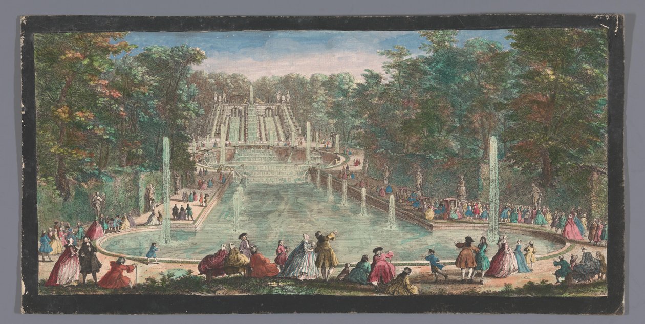 Pohled na kaskády zahrady Château de Saint-Cloud Veue de la cascade de St. Cloud (název na objektu) od Anonymous