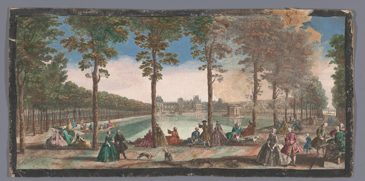 Pohled na rybník ze zahrady Palais de Fontainebleau Veüe de l