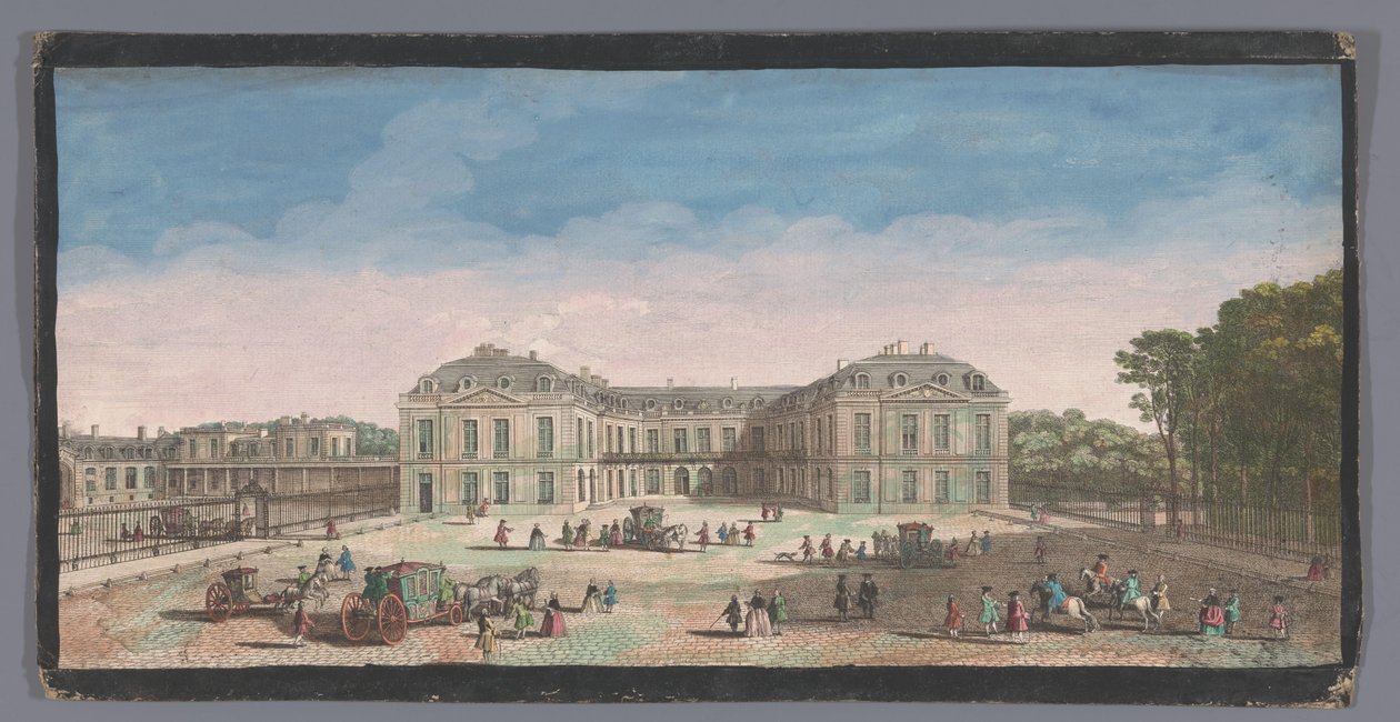 Gezicht op het Château de Choisy Pohled na královský dům Choisy ze strany nádvoří (titul na objektu) od Anonymous