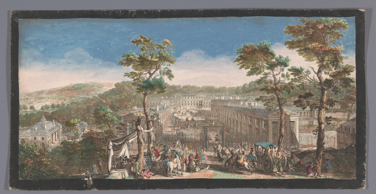 Podívejte se na Château de Saint-Cloud Pohled na Chateau de St. Cloud ze strany hlavní třídy u druhé brány (název na objektu) od Anonymous