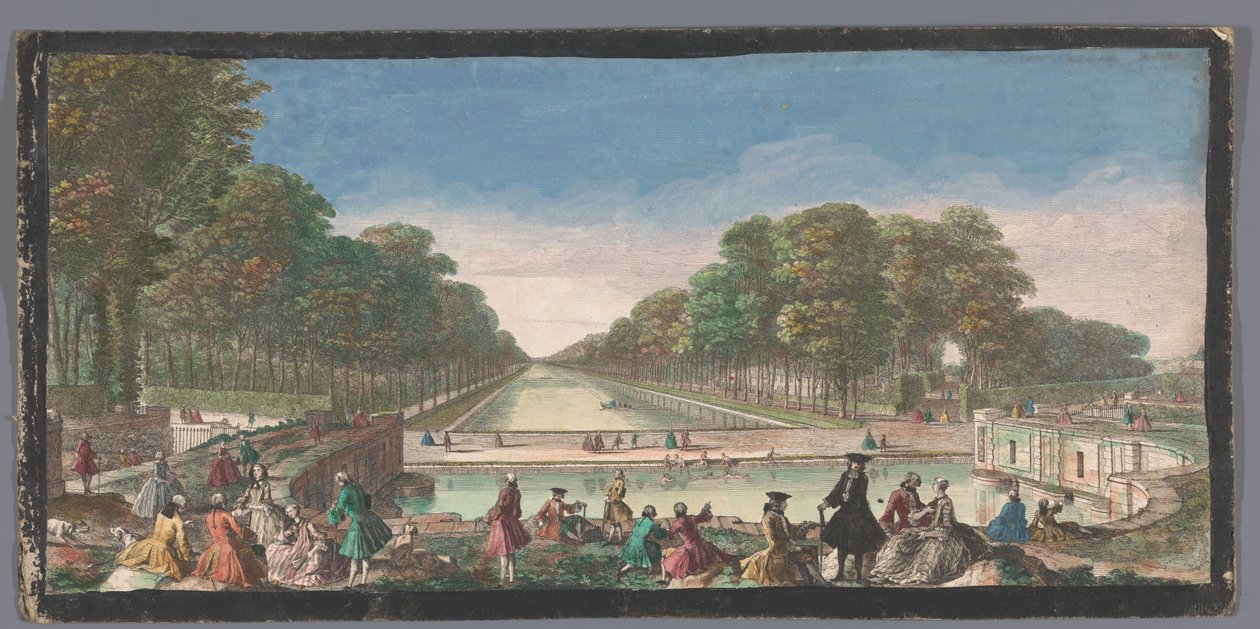Pohled na Canal Grande v zahradě Palais de Fontainebleau Veüe du Canal, Fontainebleau (název na objektu) od Anonymous
