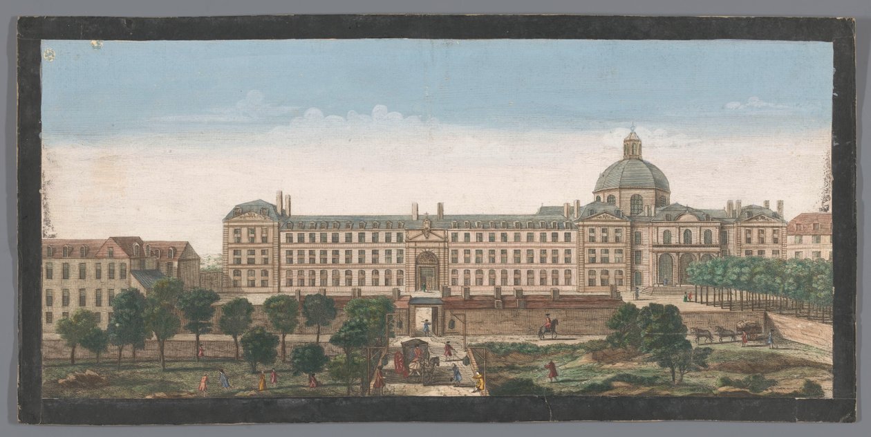 Pohled na Hôpital de la Salpêtrière v Paříži Vue de l