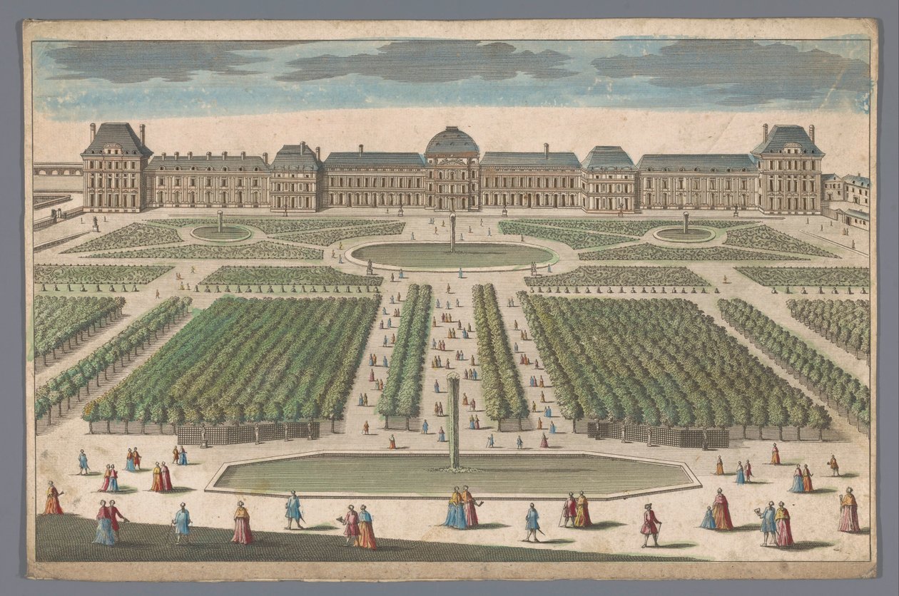 Pohled na Palais des Tuileries v Paříži z Jardin des Tuileries od Anonymous
