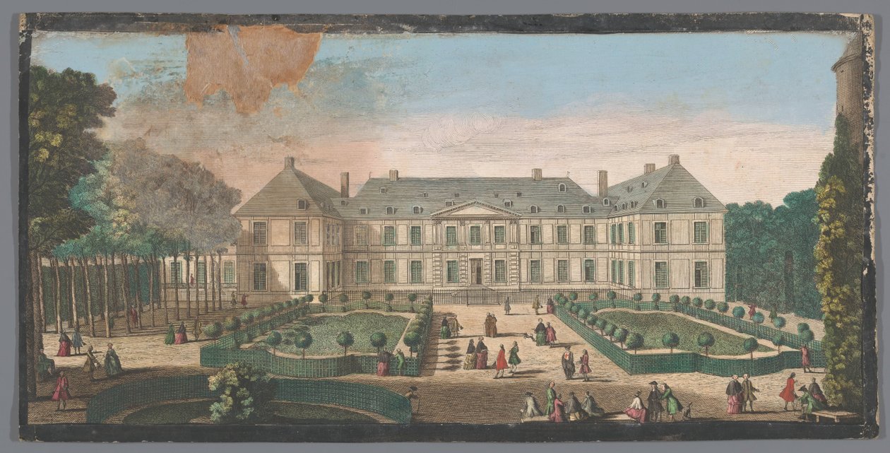 Pohled na Palais du Temple v Paříži ze zahrady Autre vue du Palais du Temple du côté du jardin (název na objektu) od Anonymous