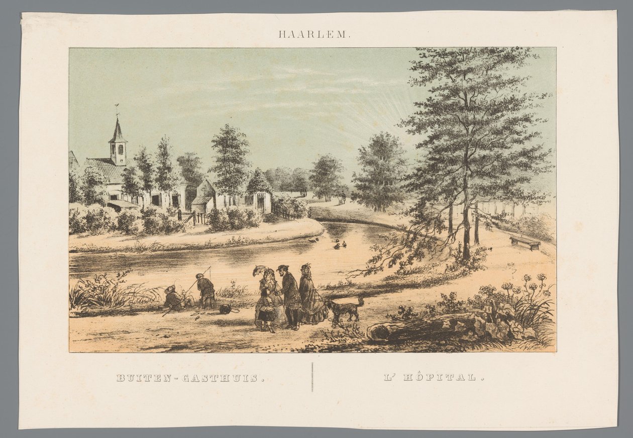 Pohled na bývalé Buitengasthuis poblíž Haarlemu Haarlem: Buiten-Gasthuis / L