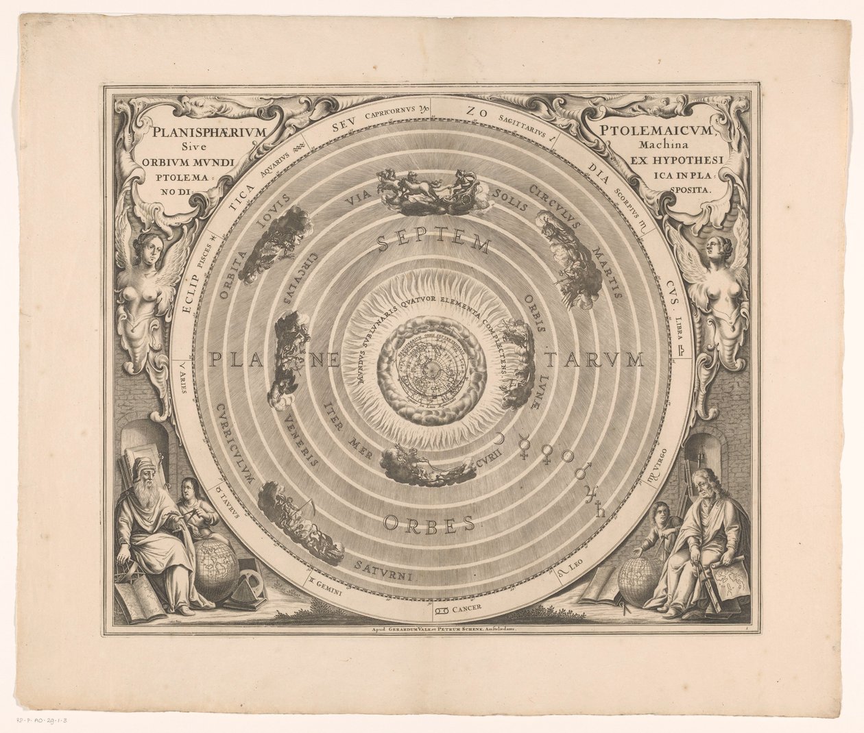 Hemelkaart van het stelsel van Ptolemy Ptolemaiovská planisféra neboli stroj glóbů světa z hypotézy (...) (název na objektu) od Anonymous