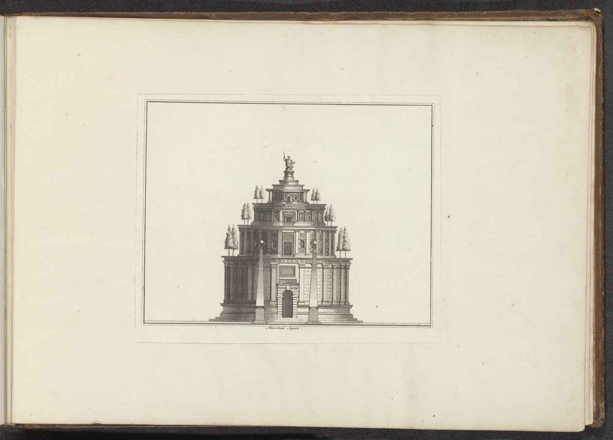 Augustovo mauzoleum v Římě Mausoleum Augusti (název na objektu) Paláce a památky v Benátkách, Livornu, Neapoli a Římě (název série) od Anonymous