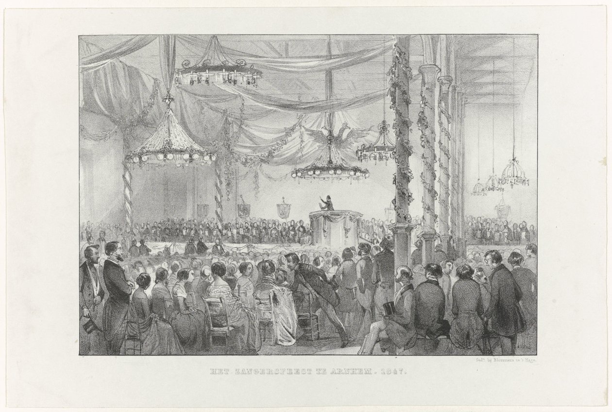 Zangersfeest v Arnhemu, 1847 (název na předmětu) od Anonymous