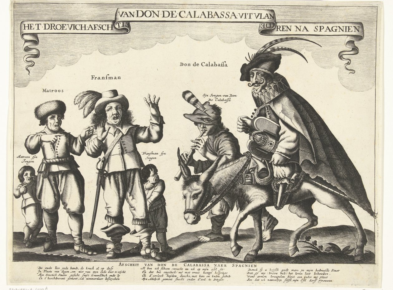 Smutné rozloučení Dona de Calabassa z Flander a návrat do Španělska, 1646 Droevich Loučení s Donem de Calabassa z Flander po Spagnienovi (název na objektu) od Anonymous