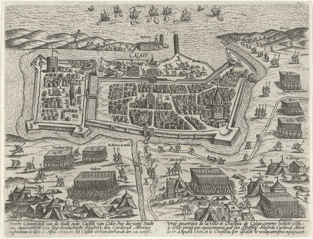 Zajetí Calais arcivévodou Albrechtem, 1596 od Anonymous