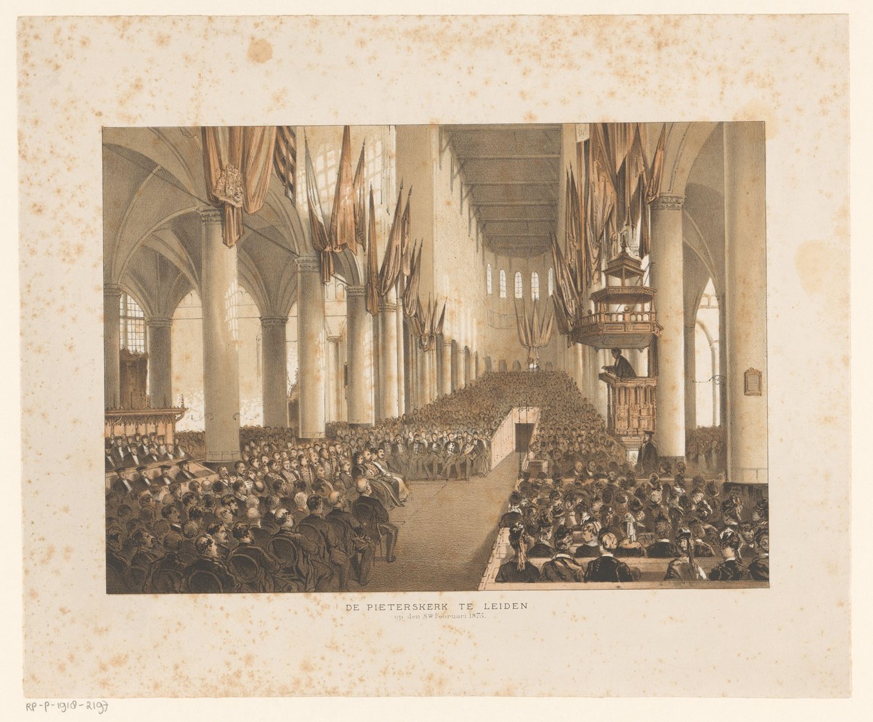 Interiér Pieterskerk v Leidenu během třetího století univerzity od Anonymous