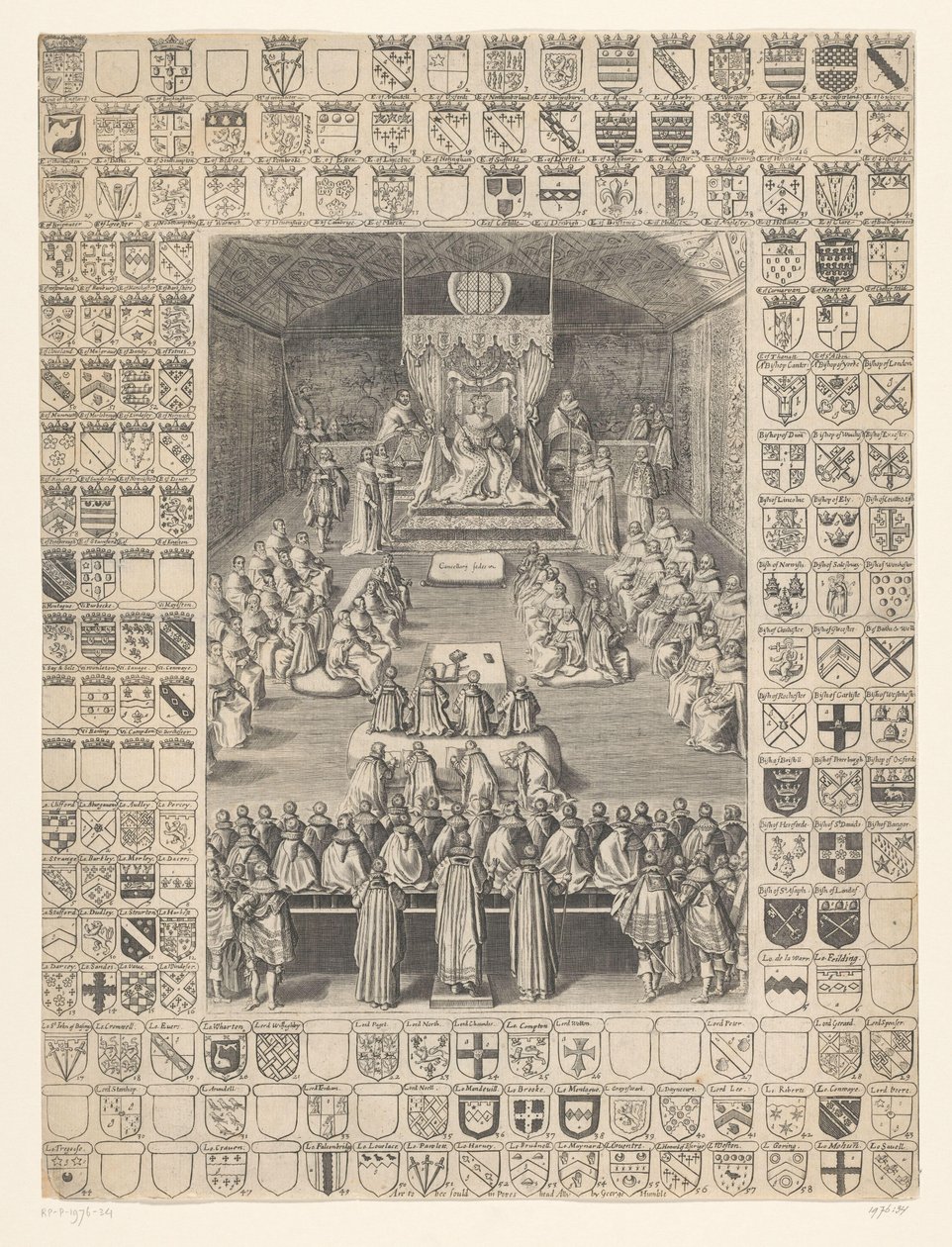 Karel I. zahajuje zasedání parlamentu, 1628 od Anonymous