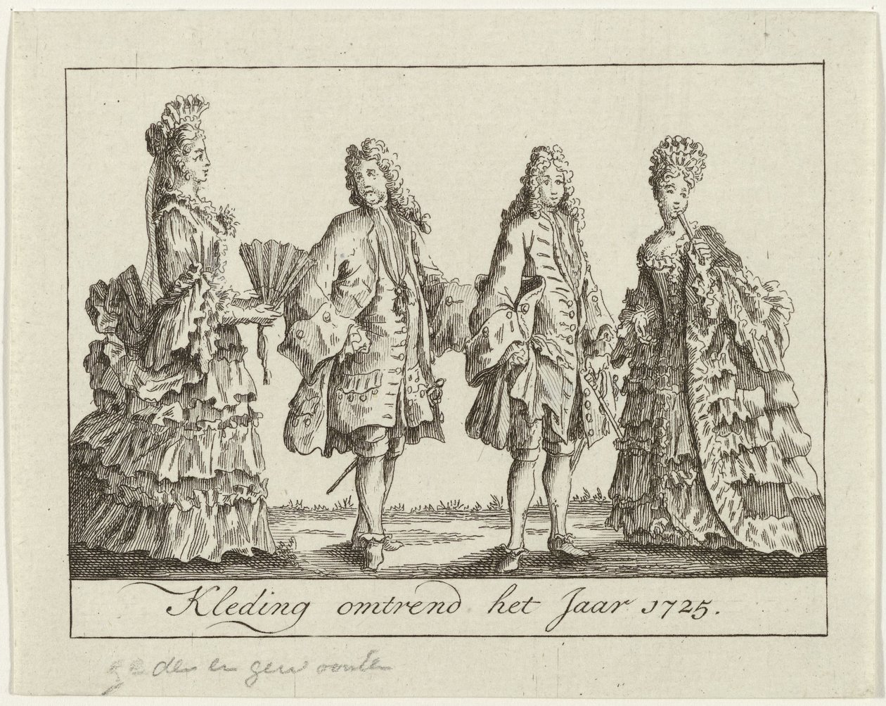 Oblečení kolem roku 1725 Oděv kolem roku 1725 (název na objektu) od Anonymous