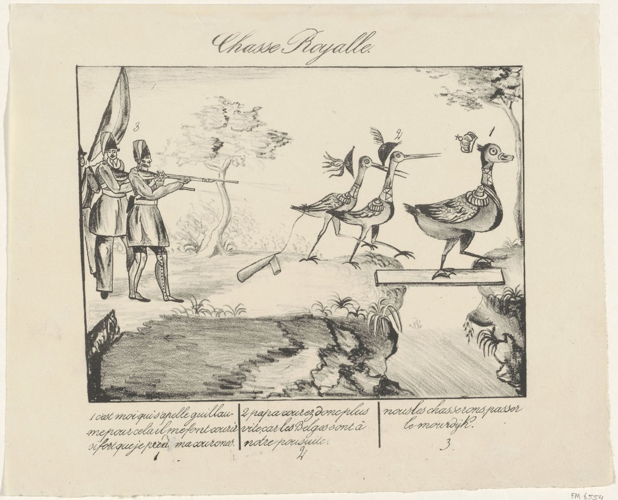 Královská jachta, 1830 Chasse Royalle (název na objektu) od Anonymous