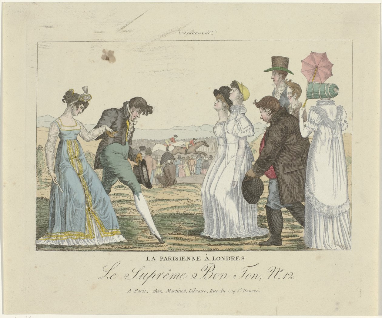 Nejvyšší Bon Ton. Karikatury, 1800-1815, č. 12: Pařížan v Londýně od Anonymous