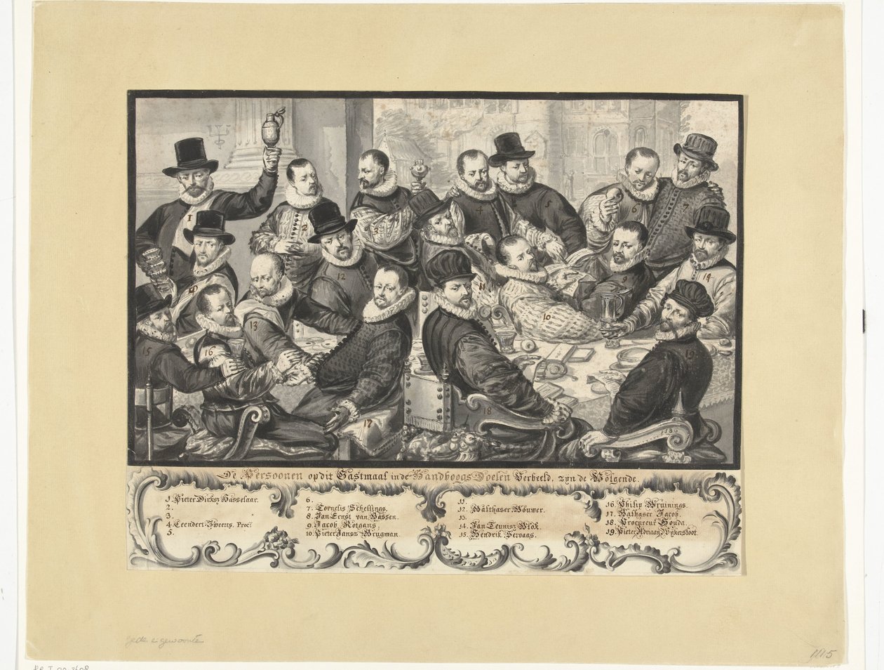 Jídlo důstojníků Handboogdoelen v Amsterdamu, 1586 od Anonymous