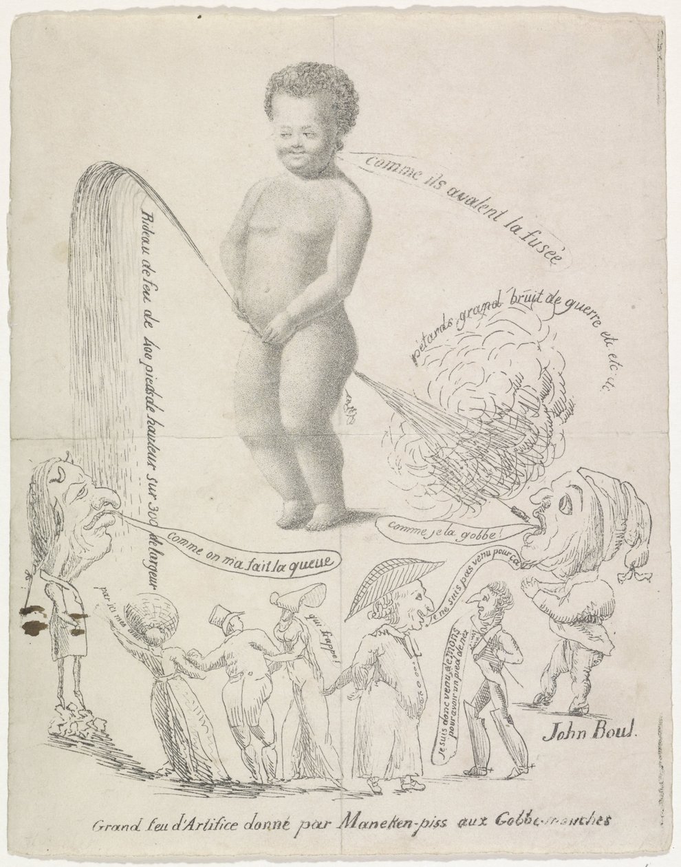 Manneken Pis pořádá ohňostroje, 1820 Grand feu d