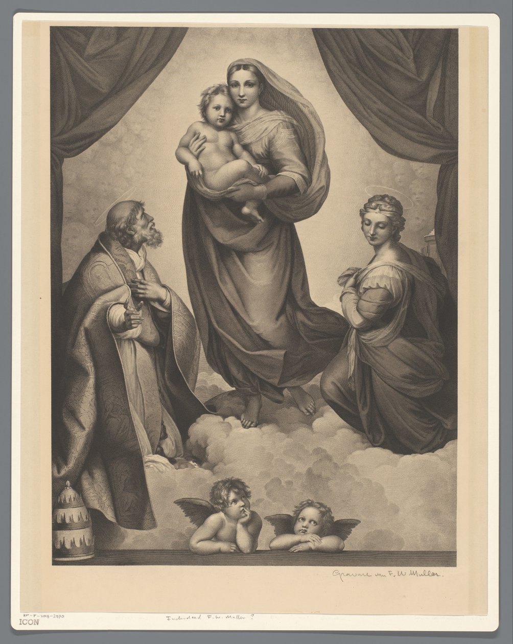 Marie a dítě s H. Sixtem a H. Barborou Sixtinská Madonna od Anonymous