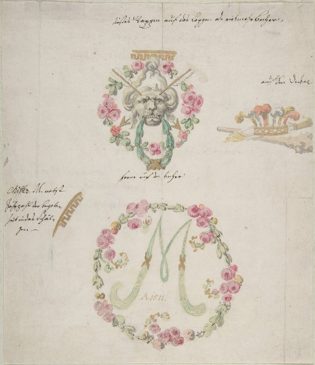Ornamentální návrhy na porcelán, 18. století. od Anonymous,.