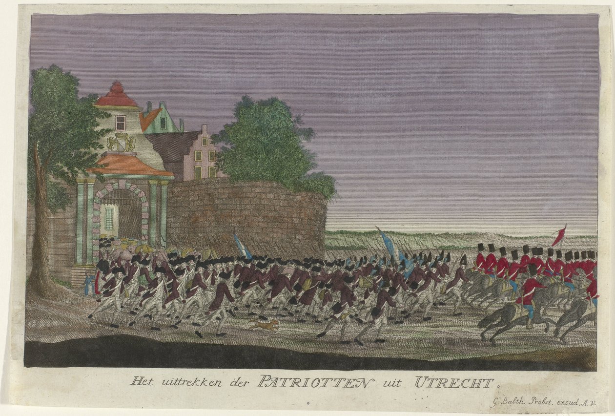 Patrioti opouštějí Utrecht, 1787 Stažení Patriots z Utrechtu (název na předmět) od Anonymous
