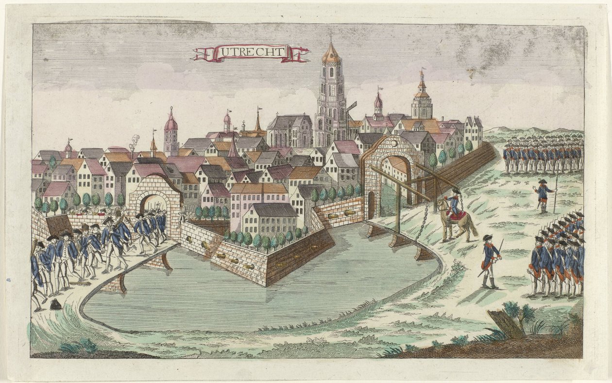 Patrioti opouštějí Utrecht, 1787 Utrecht (název na objektu) od Anonymous