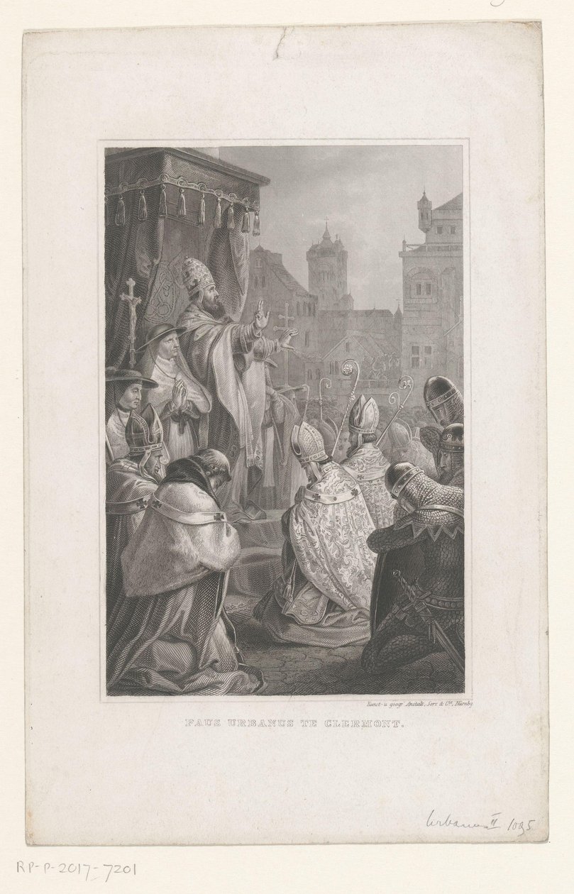 Paus Urbanus II te Clermont-Ferrand, 1095 Paus Urbanus te Clermont (název na objektu) od Anonymous