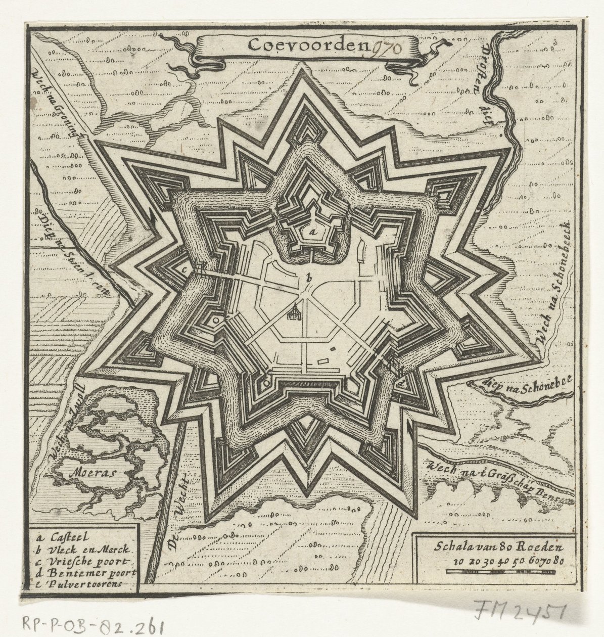 Mapa Coevorden, 1672 Coevoorden (název na objektu) od Anonymous
