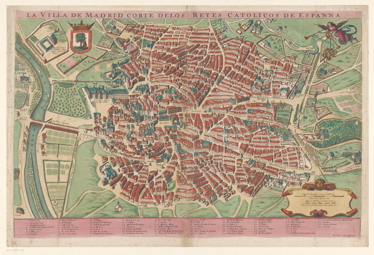 Plattegrond van Madrid Město Madrid soud katolických králů Španělska (titul na předmětu) od Anonymous