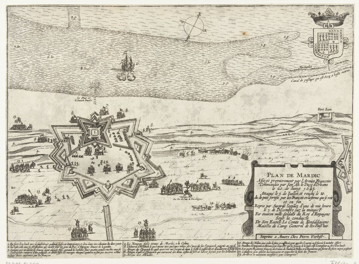 Mapa Fort Mardijk, 1645 Naplánujte si Mardic (název na objektu) od Anonymous