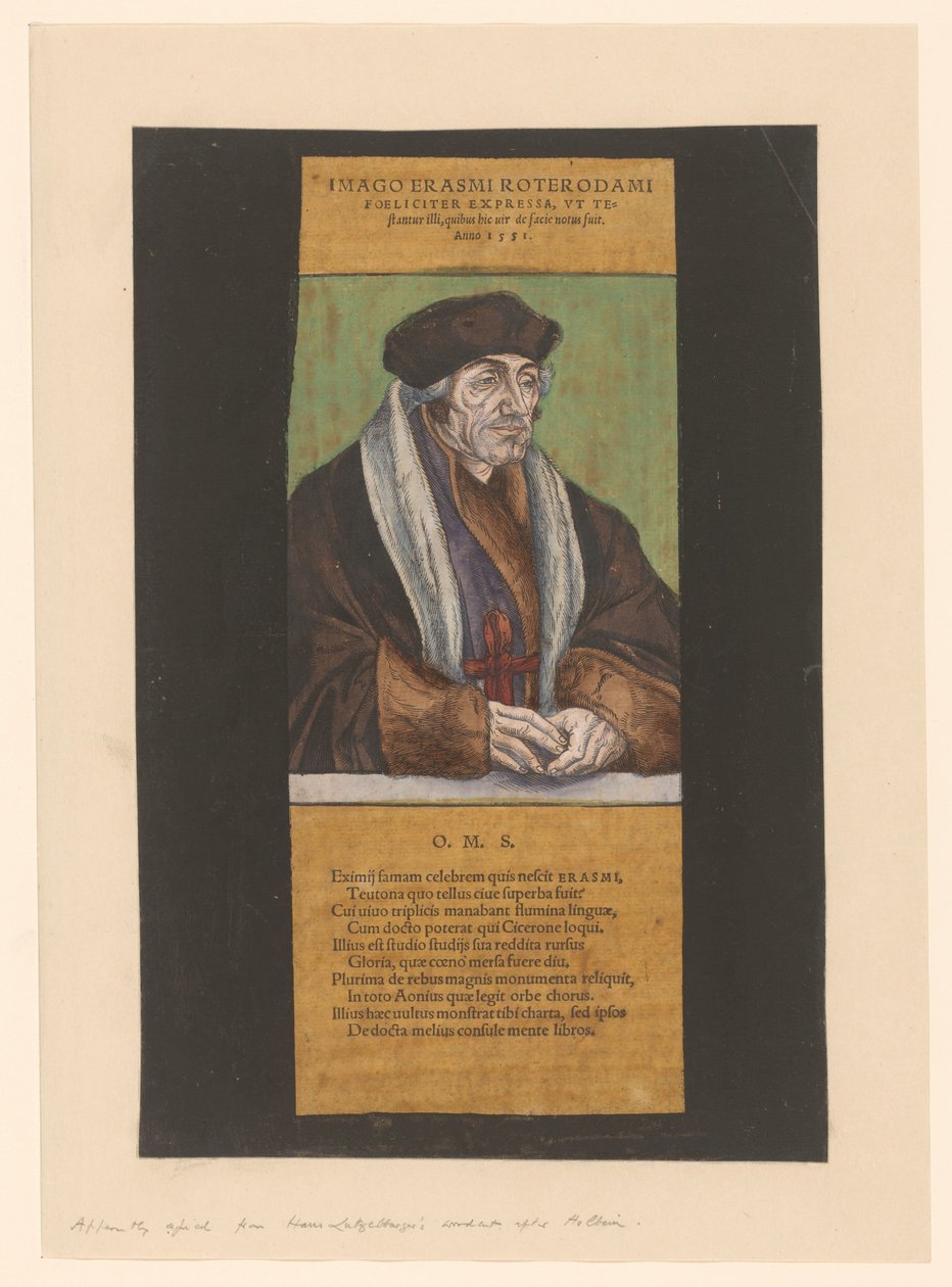 Portrét van Desiderius Erasmus Obrázek Erasma Rotterdamského (název na předmětu) od Anonymous