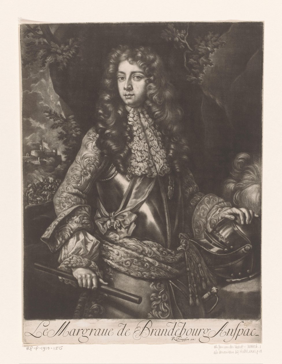 Portrét Johana Fredericka z Braniborska-Ansbachu Le Margraue de Brandebourg Anspac (název na objektu) od Anonymous