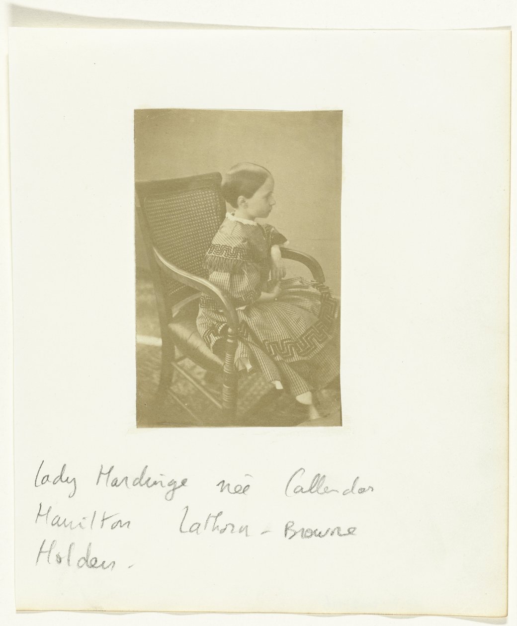 Portrét dívky, označované jako Lady Hardinge rozená Callender Hamilton Lathorn-Browne Holden od Anonymous