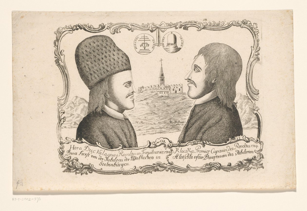 Portréty Vasile Ursu Nicola Horea a Ion Oargă Cloșca, vůdců povstání v Transylvánii, 1784 od Anonymous