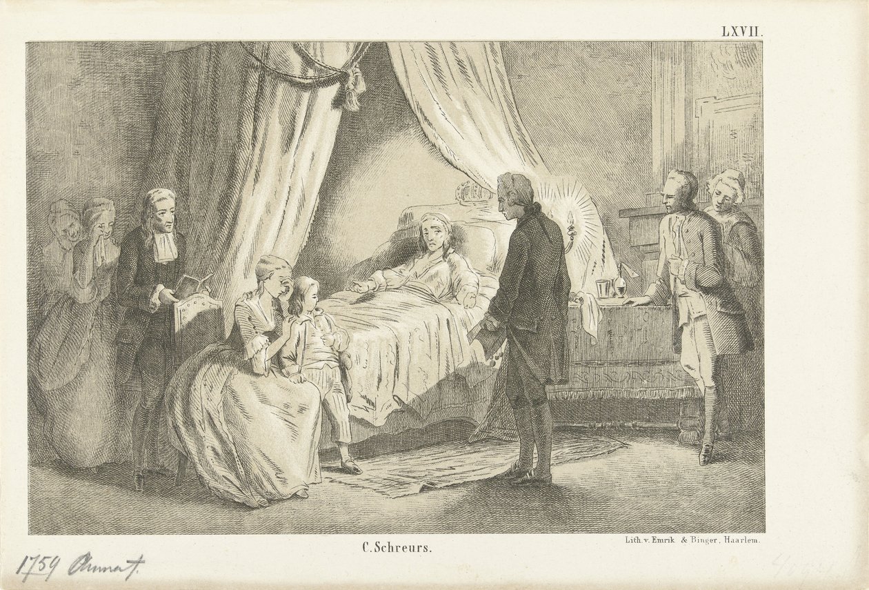 Princezna Anna na smrtelné posteli, 1759 od Anonymous