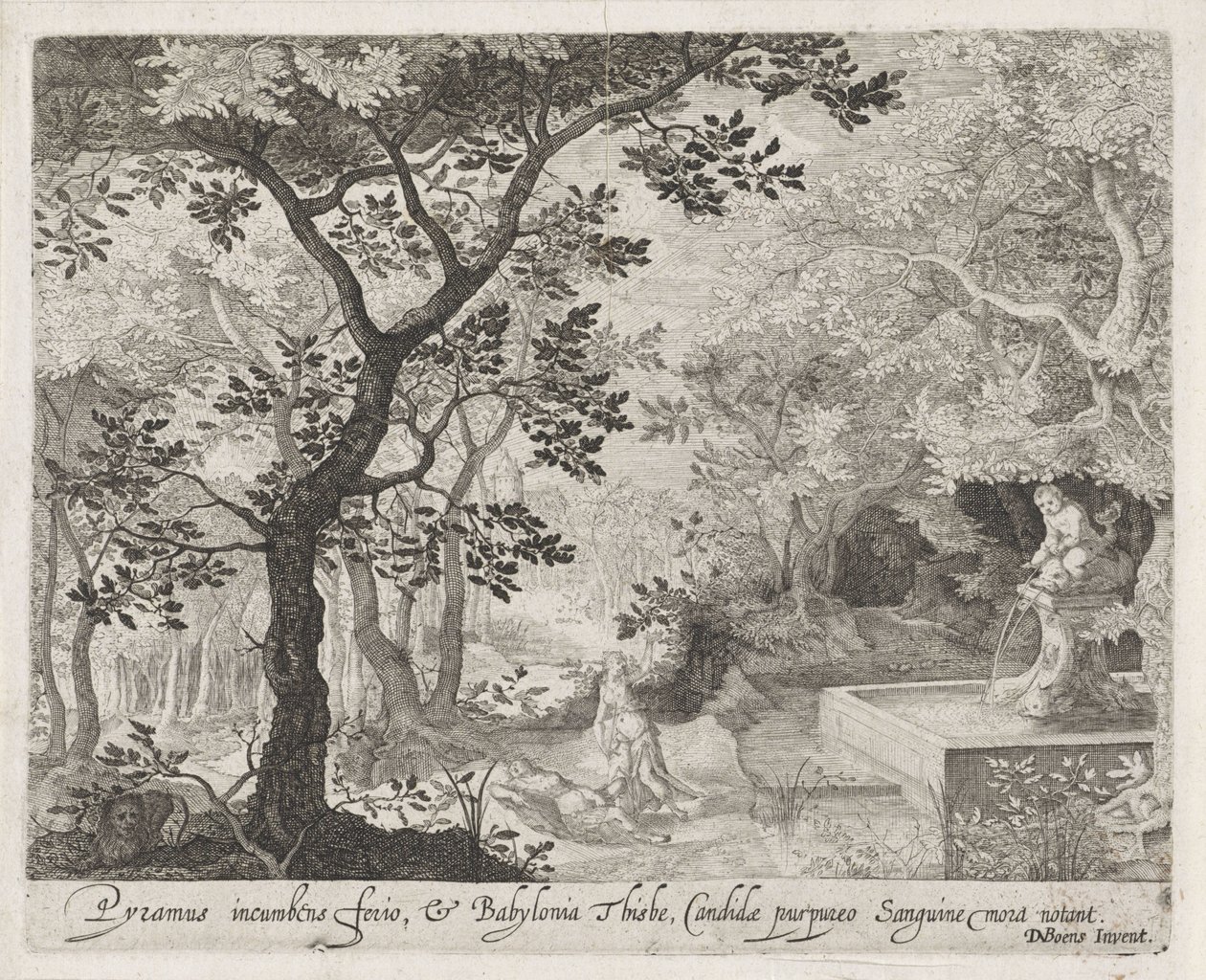 Pyramus a Thisbe Scény z Ovidiových metamorfóz (název série) od Anonymous