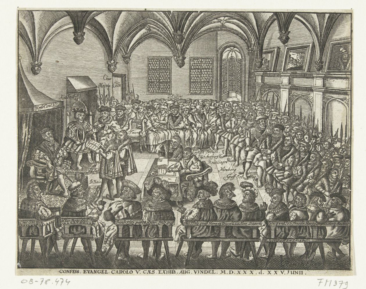 Dieta v Augsburgu, 1530 Zpověď. Evangelium. Carolo V. Caes. Výstava. Aug. Findel. M.D.XXX. d. XXV. Junii (název na objektu) od Anonymous