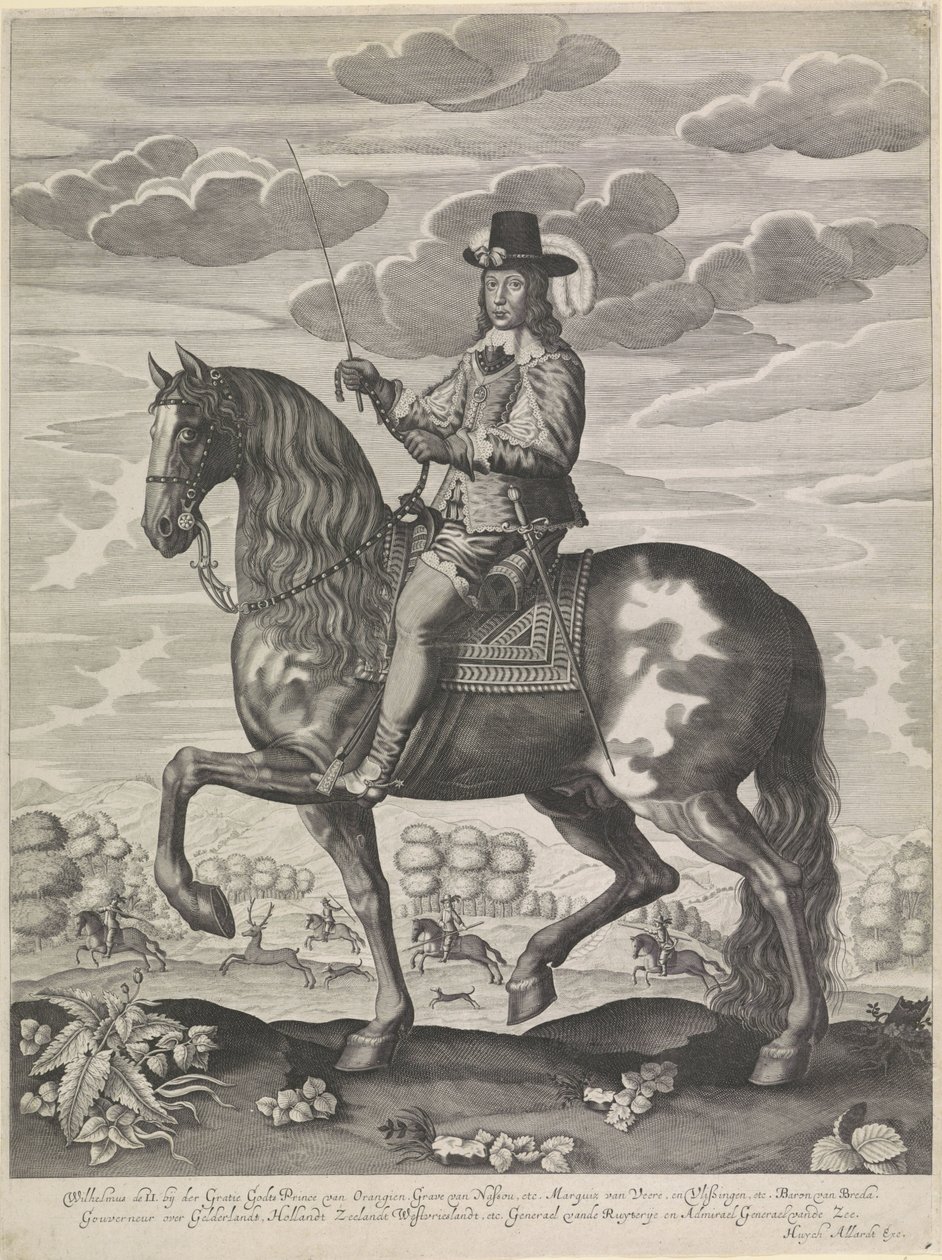 Jezdecký portrét Viléma II., prince Oranžského od Anonymous