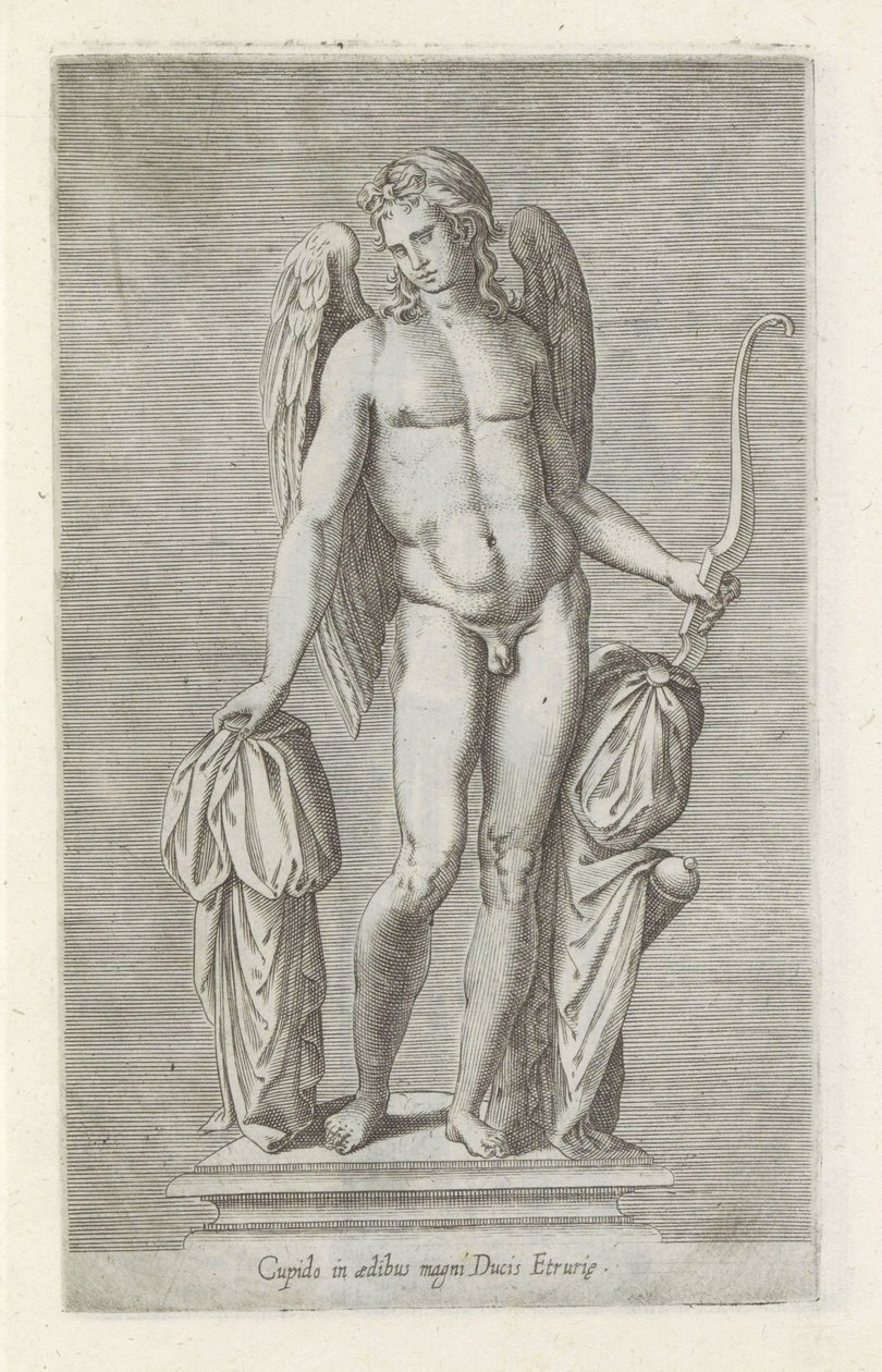 Sochař van Amor Cupid v domě velkého vévody z Etrurie (titul na předmětu) Starožitné sochy v Římě (název série) Ikony starověkých soch města Říma, které jsou vidět na veřejných místech (název série) od Anonymous