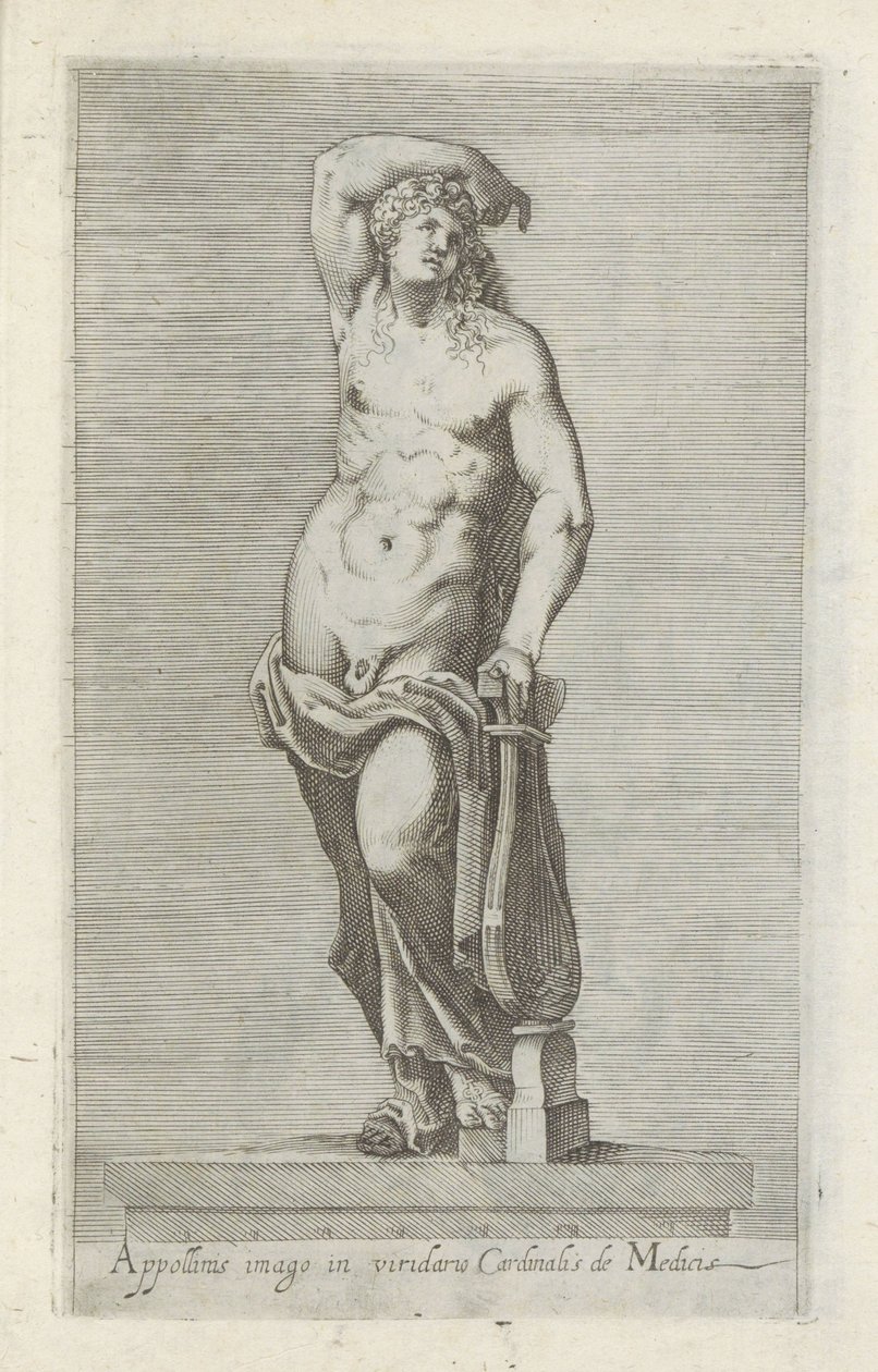 Socha Apolla Obrázek Apollonia v zelené zahradě kardinála de Medici (název na objektu) Starožitné sochy v Římě (název série) Ikony starověkých soch města Říma, které jsou vidět na veřejných místech (název série) od Anonymous