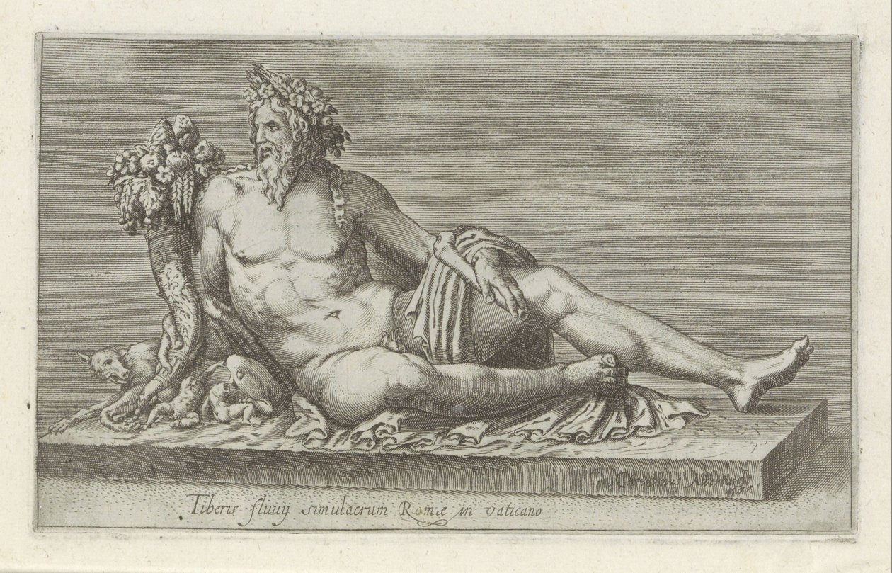 Sochař van de rivier de Tiber Socha Říma na řece Tibeře ve Vatikánu (titul na předmětu) Starožitné sochy v Římě (název série) Ikony starověkých soch města Říma, které jsou vidět na veřejných místech (název série) od Anonymous