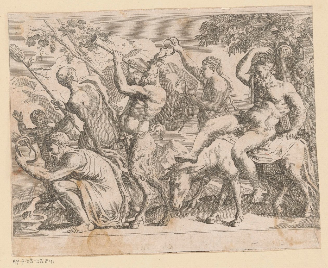 Silenus potkal saters en maenaden od Anonymous